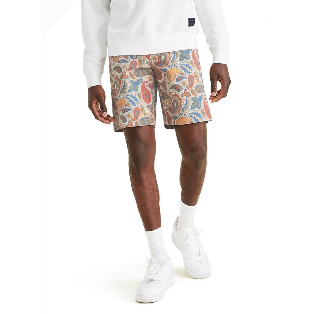 Dockers Mens Supreme Flex Paisley‎ Print Resort Shorts Stretch Chino 36 Waist